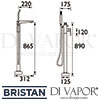 Bristan Sail Floor Standing Bath Shower Mixer Dimensions